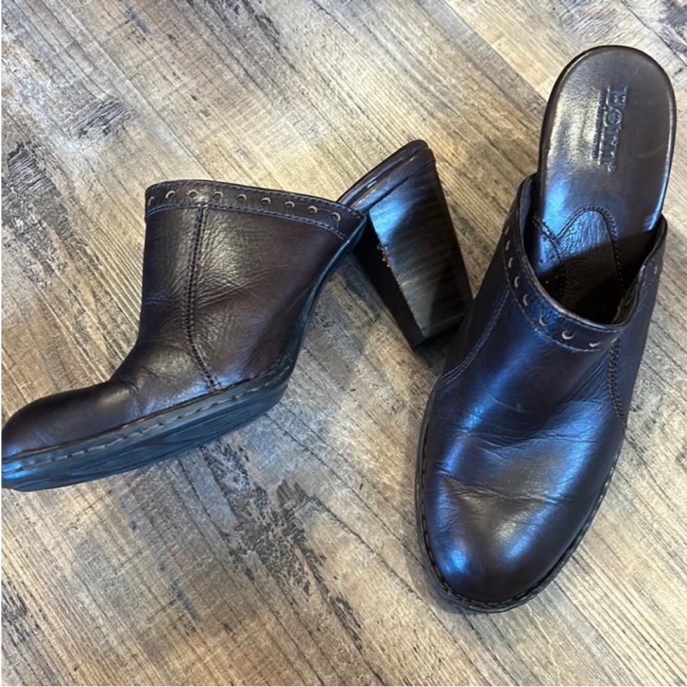 Born Brown Leather Women's Mules